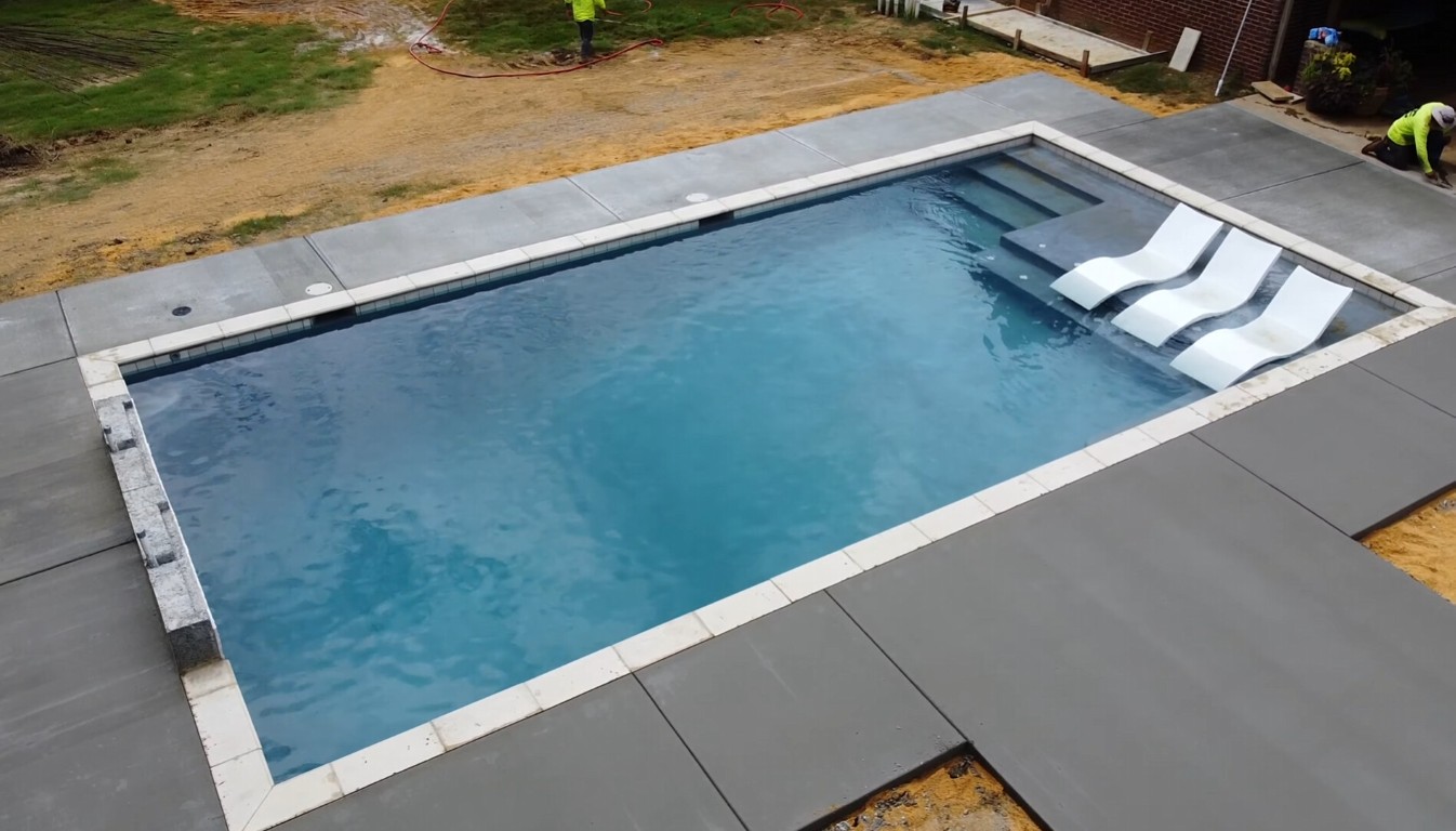 Concrete pool deck construction in Pembroke Pines